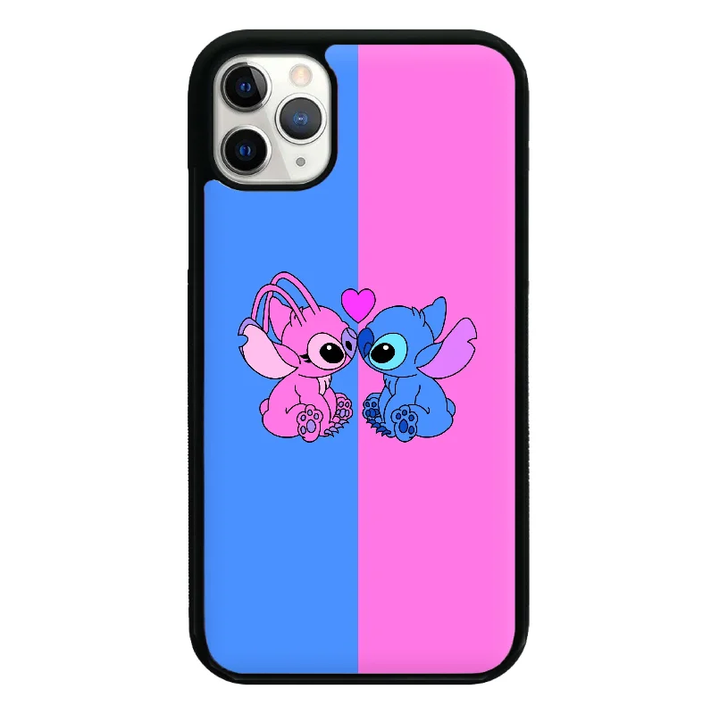 Angel And Blue Alien - Pink Alien Phone Case