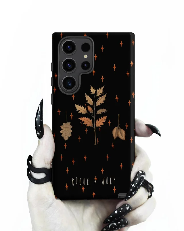 Autumn Memoir Tough Phone Case for Samsung - Dark Academia Anti-Scratch Shockproof Botanical Witchy Goth  Cover, Christmas Gifts