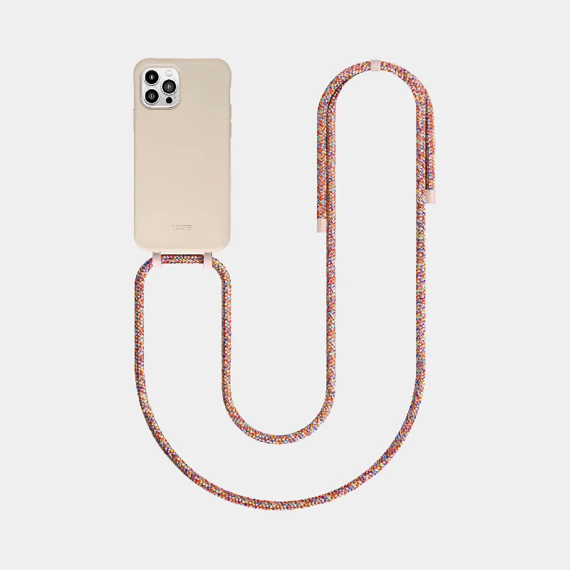 Beige Phone Case + Blush Crossbody Strap