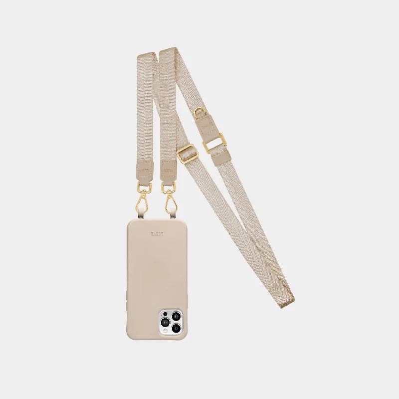 Beige Phone Case + Beige Crossbody Lanyard