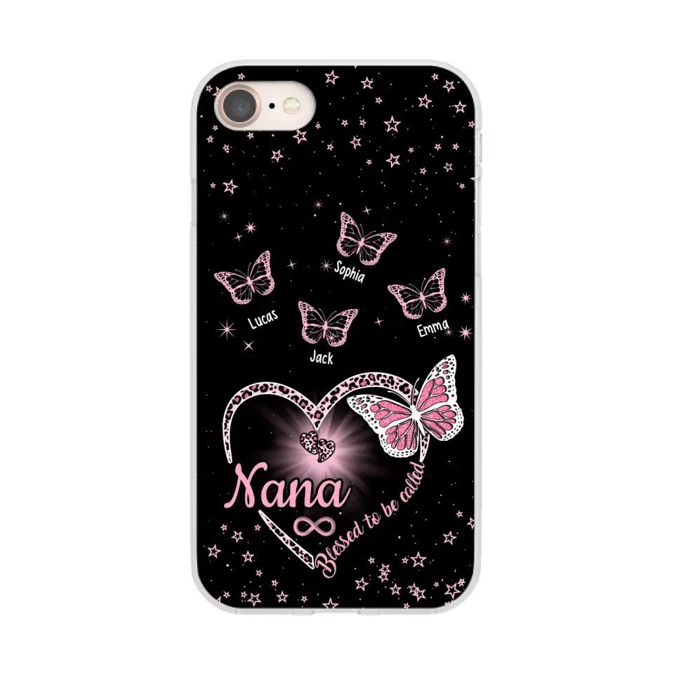 Blessed to Be Called Grandma - Personalized Gifts Custom Butterfly Phone Case for Grandma, Butterfly Lovers