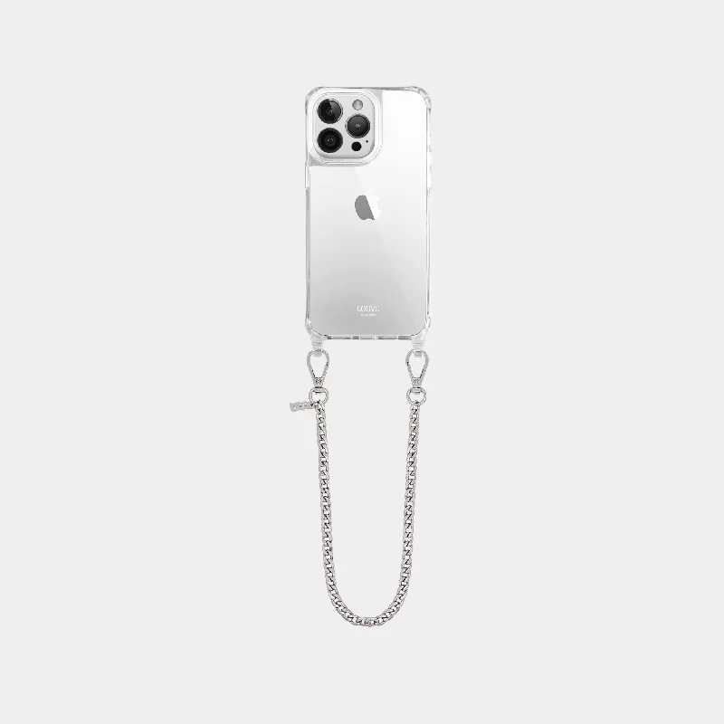 Clear Phone Case + Silver-Plated Wristlet