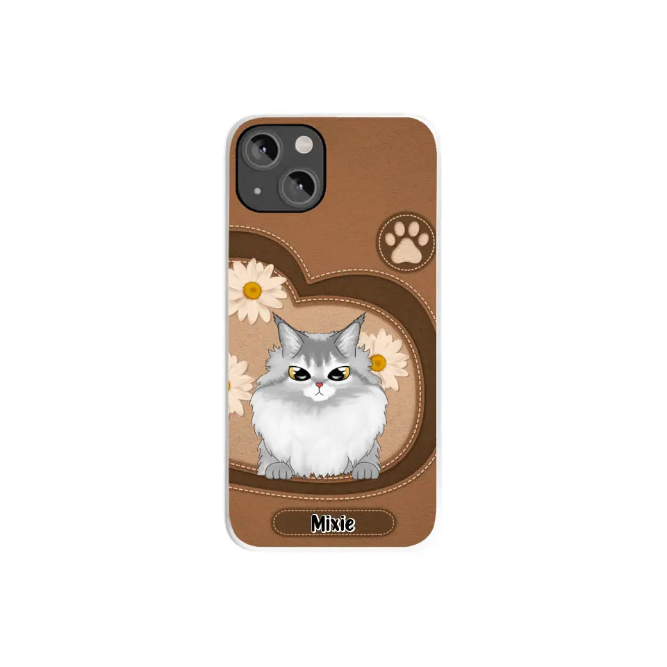 Cute Cat Daisy Flowers - Personalized Gifts Custom Phone Case For Cat Lovers