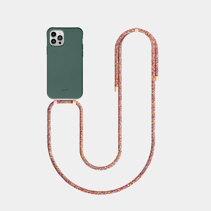 Green Phone Case + Blush Crossbody Strap