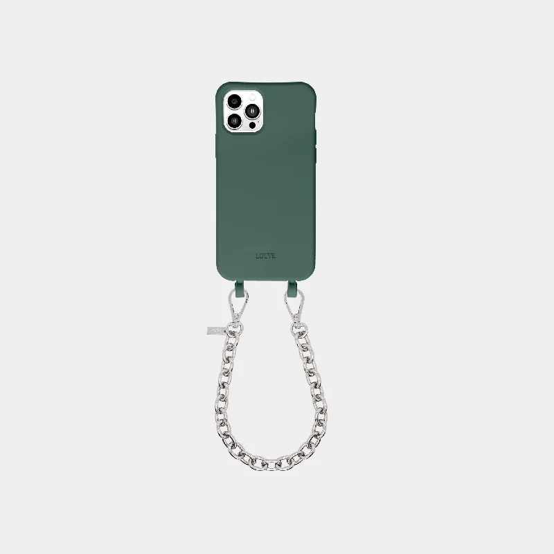 Green Phone Case + Silver-Plated Wristlet