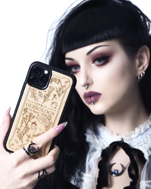 Herbology - Engraved White Maple Wood Phone Case