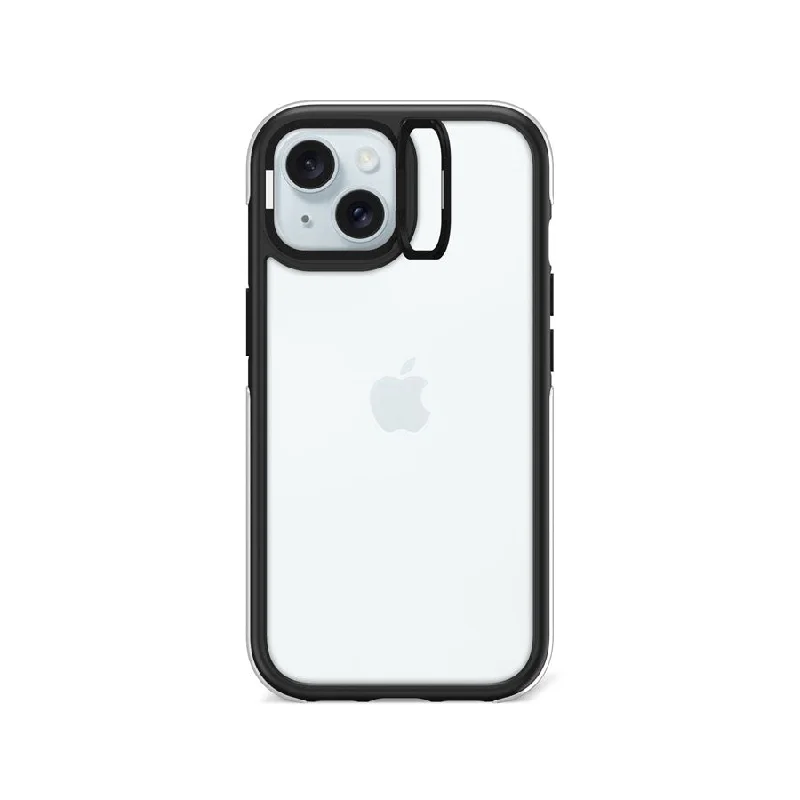 iPhone 15 Clear Camera Ring Kickstand Phone Case