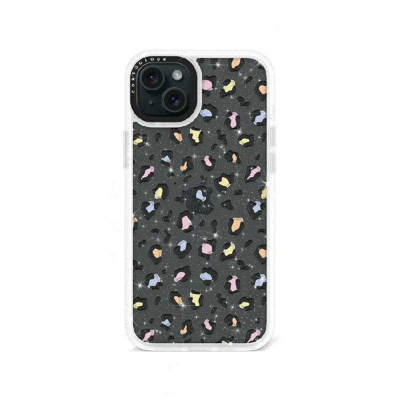 iPhone 15 Plus Colourful Leopard Glitter Phone Case