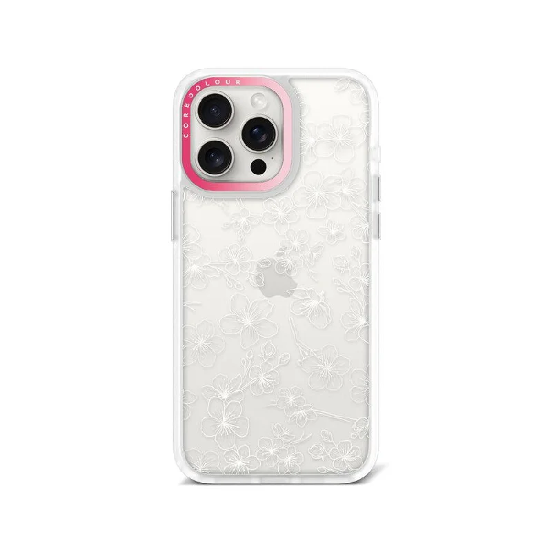 iPhone 15 Pro Max Cherry Blossom White Phone Case