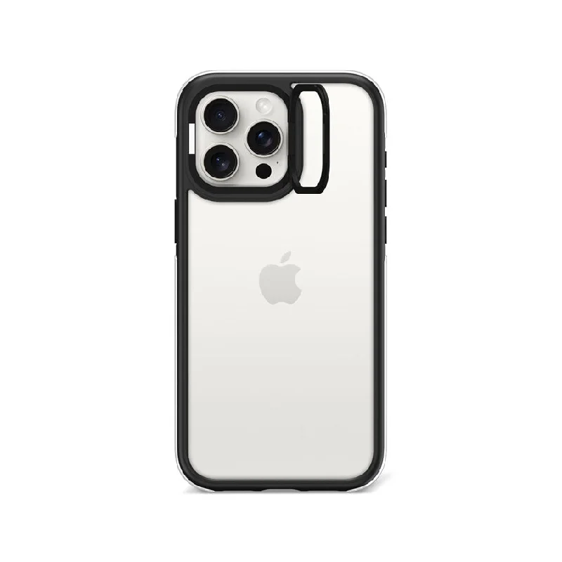 iPhone 15 Pro Max Clear Camera Ring Kickstand Case