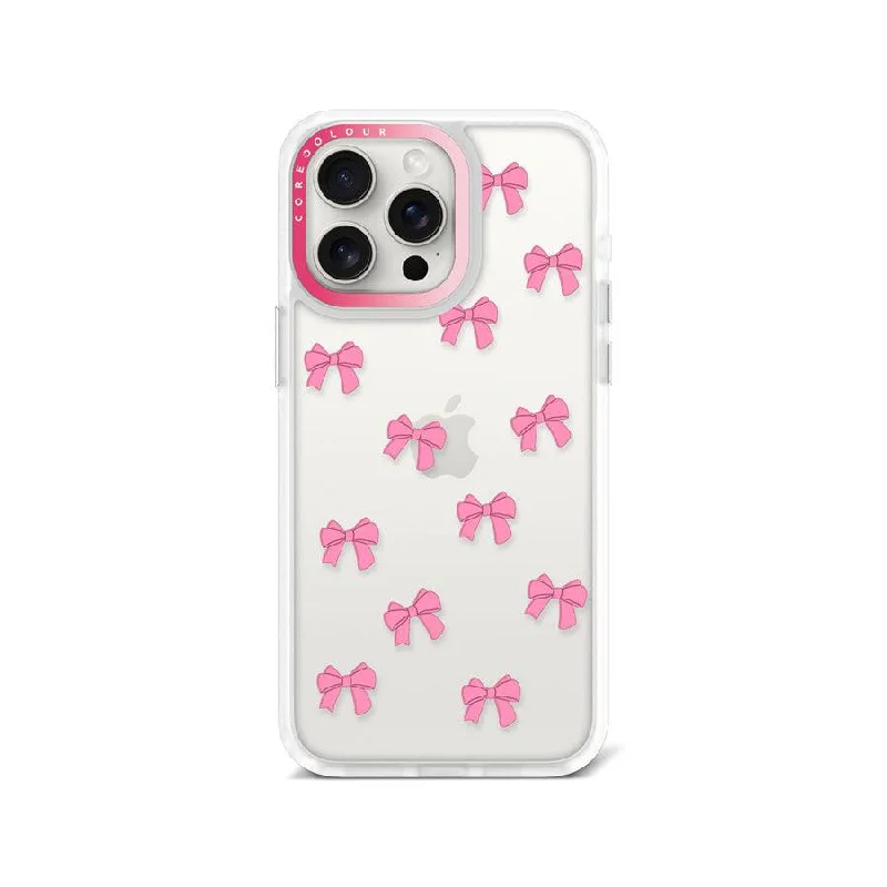 iPhone 15 Pro Max Pink Ribbon Bow Mini Phone Case