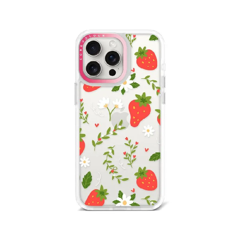 iPhone 15 Pro Max Strawberry Flower Phone Case