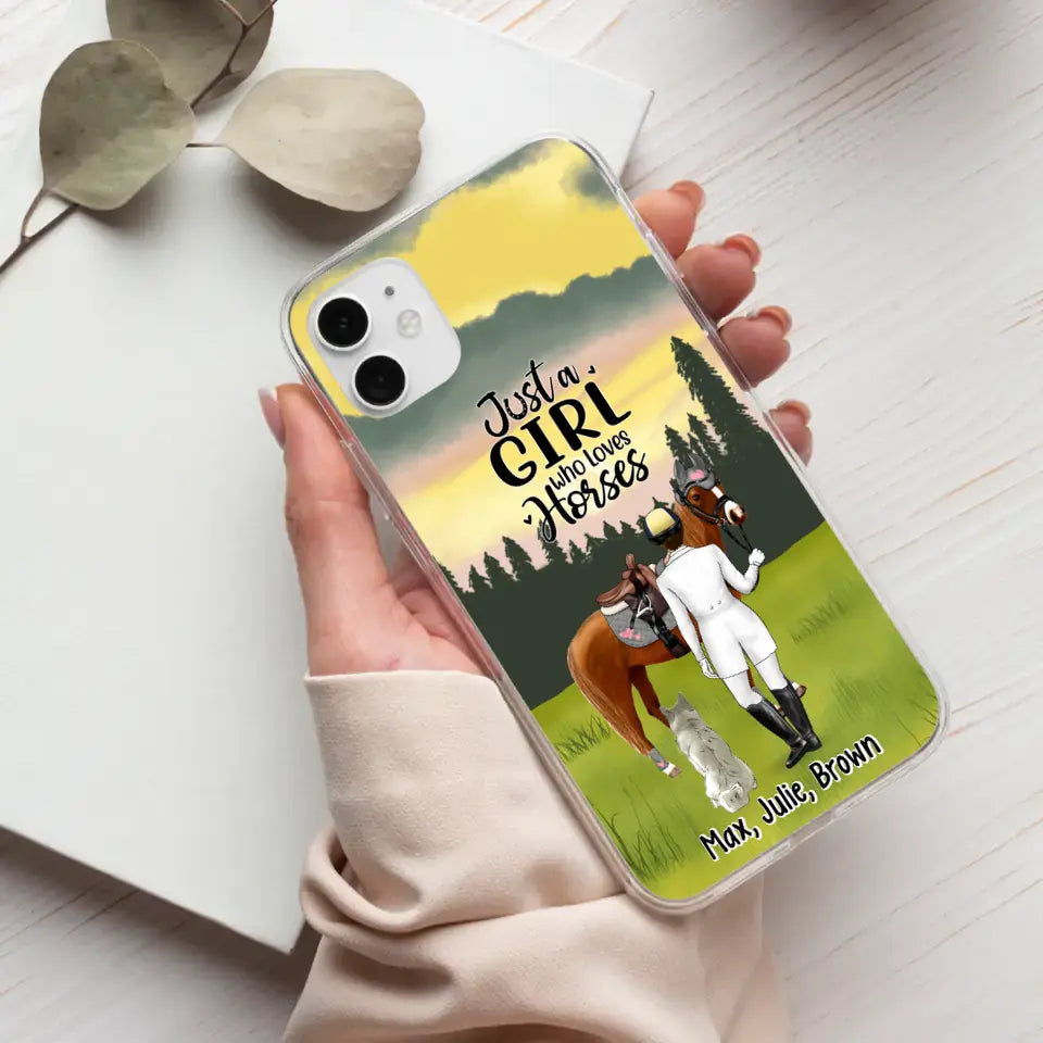 Just A Girl Who Loves Horses And Dogs - Personalized Phone Case For Horse Lovers, Dog Lovers, Case For Iphone/Samsung