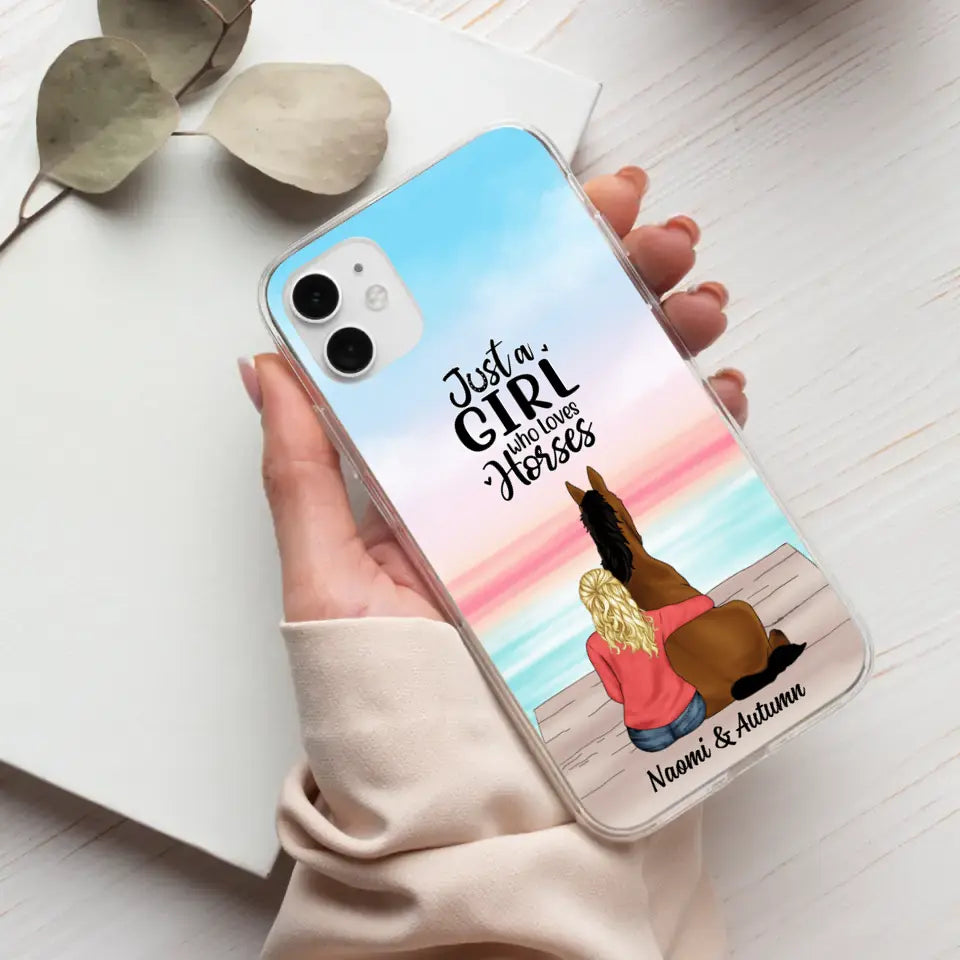 Just A Girl Who Loves Horses - Personalized Phone Case Horse, Custom Horse Girl Case for Horse Lovers, Case For Iphone/Samsung