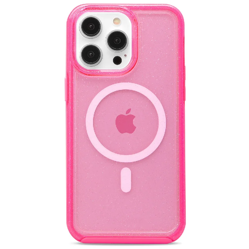 La Hornet - iPhone 14 Pro Max / iPhone 13 Pro Max Clear Hot Pink Glitter w/ MagSafe Case