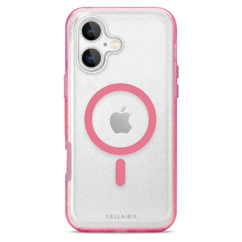 La Hornet - iPhone 16 Clear Pink Glitter w/ MagSafe Case