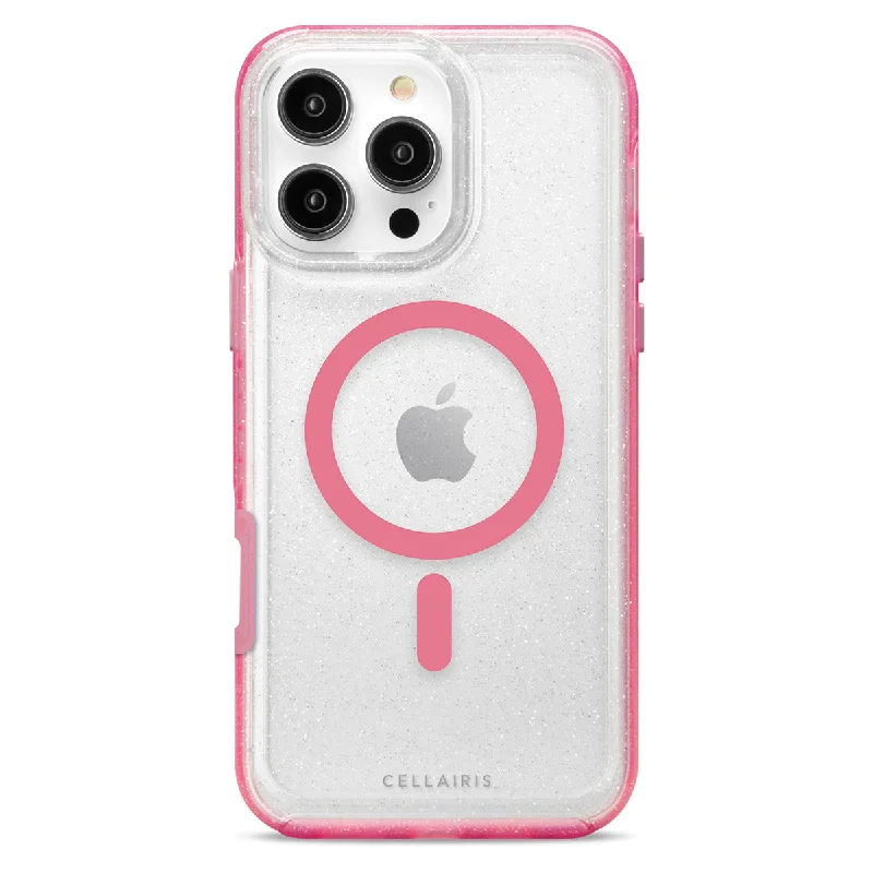 La Hornet - iPhone 16 Pro Clear Pink Glitter w/ MagSafe Case