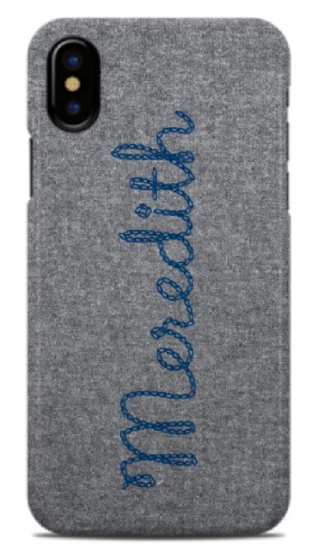 Matt Grey Chain Stitch Letter Phone Case (3 options)