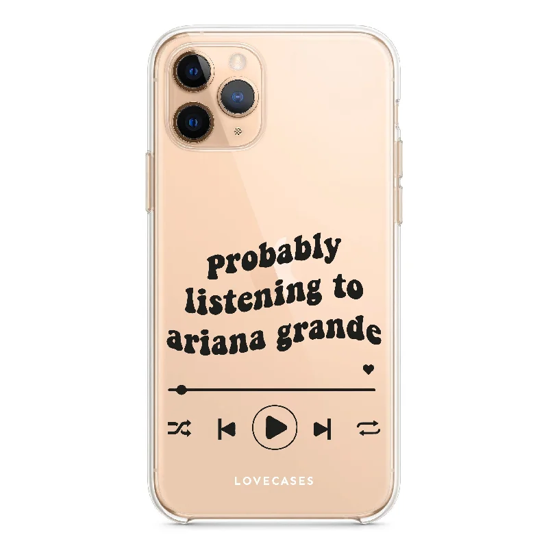 Personalised Black Probably Listening To Phone Case