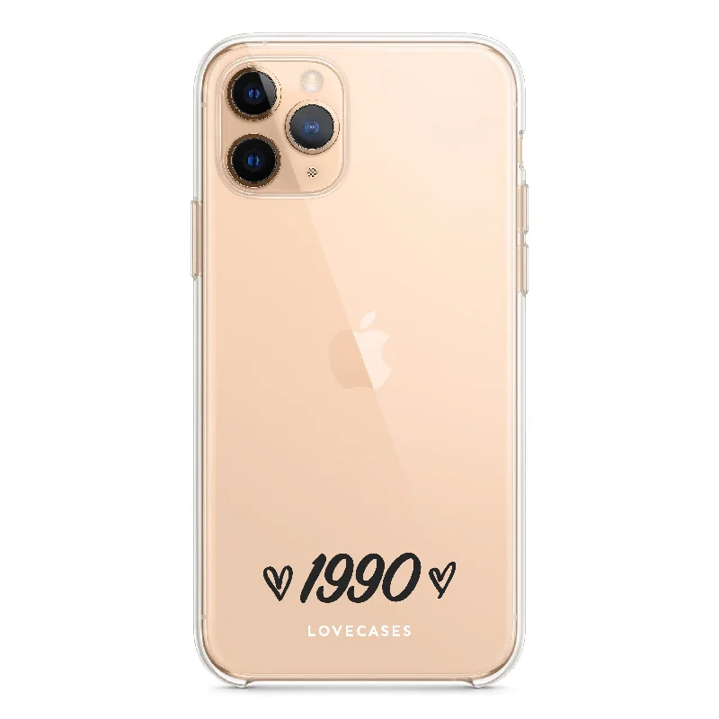 Personalised Minimalist Black Year Phone Case