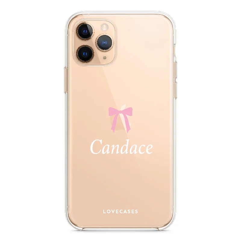 Personalised White Bow Name Phone Case