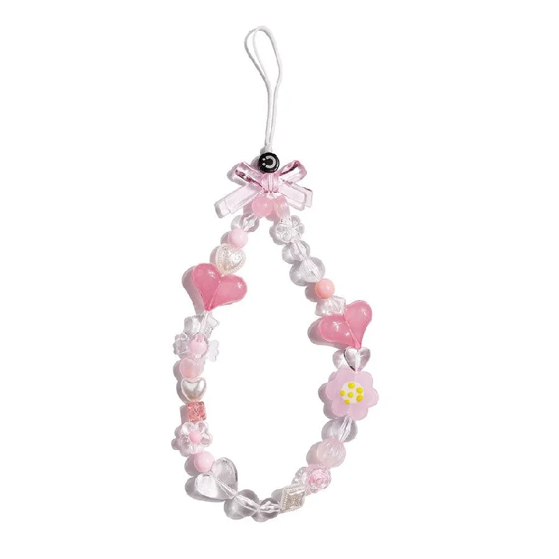 Pink Heart Phone Charm