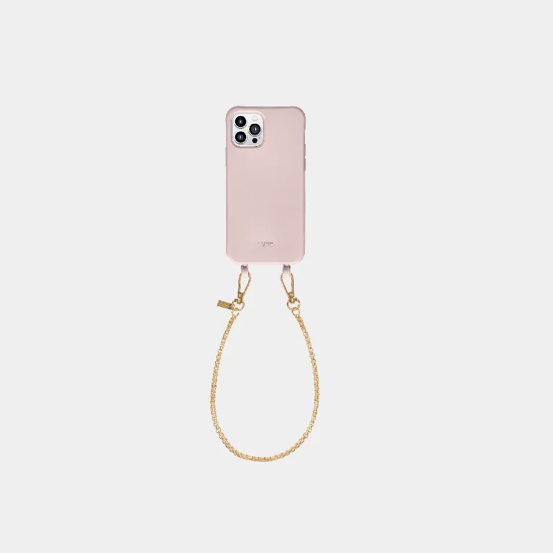 Pink Phone Case + Gold-Plated Wristlet