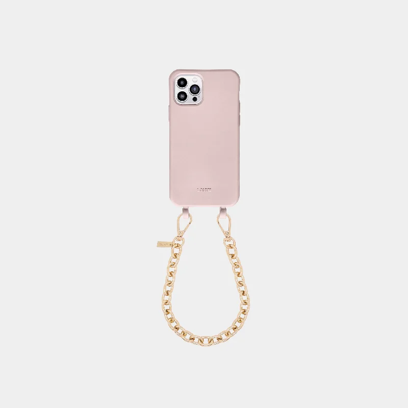 Pink Phone Case + Gold-Plated Wristlet