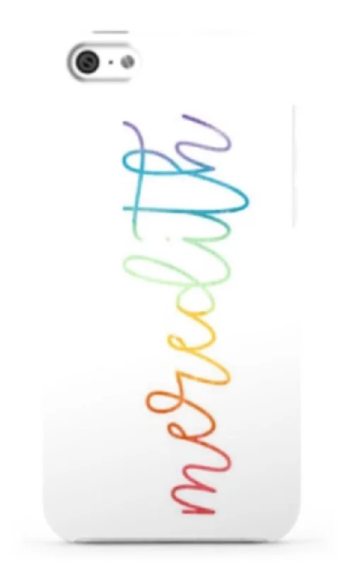 White Rainbow Name Phone Case