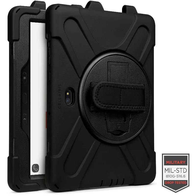 Rapture Rugged - SS Tab Active 4 Pro 10.1"/  Active Pro 10.1" w/ Kickstand & Hand Strap Black Tablet Cases