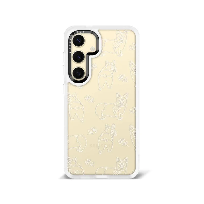 Samsung Galaxy S24 Corgi Minimal Line Phone Case