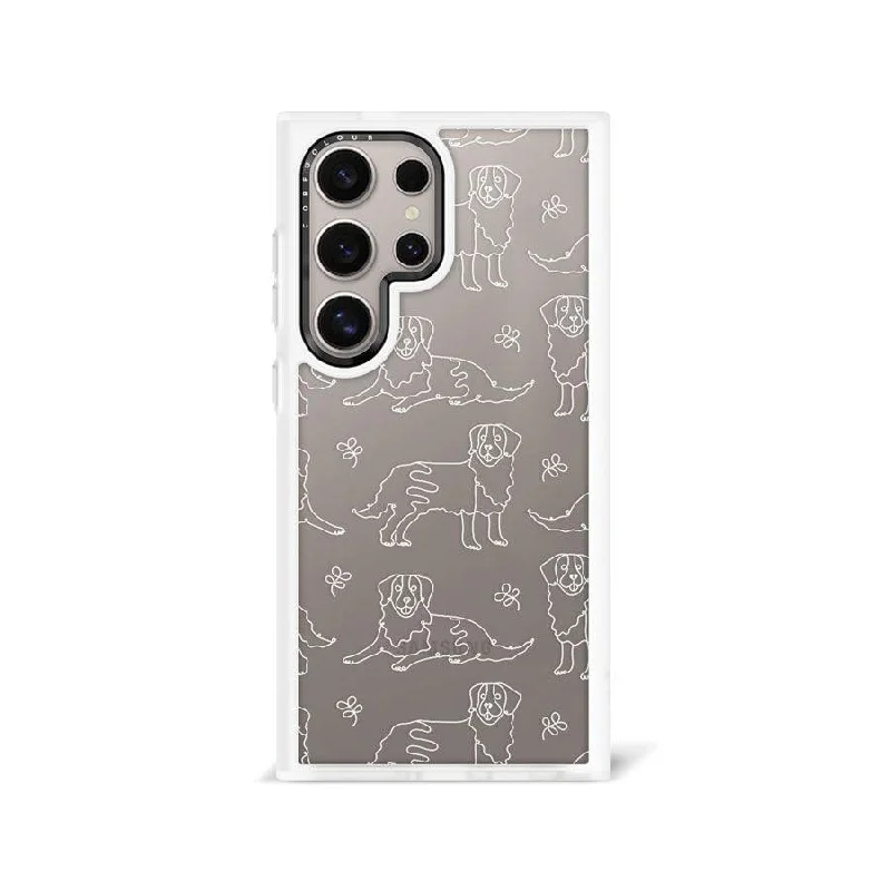 Samsung Galaxy S24 Ultra Golden Retriever Minimal Line Phone Case