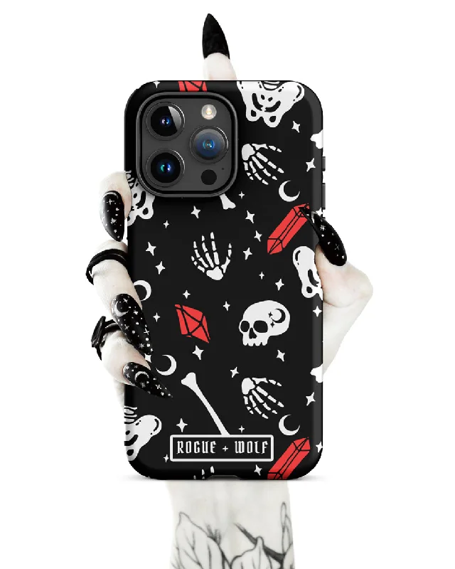 Skulls & Crystals Tough Phone Case for iPhone - Shockproof Anti-scratch Goth Witchy Accessories