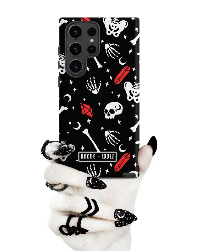 Skulls & Crystals Tough Phone Case for Samsung - Shockproof Anti-scratch Goth Witchy Phone Cover Accessory