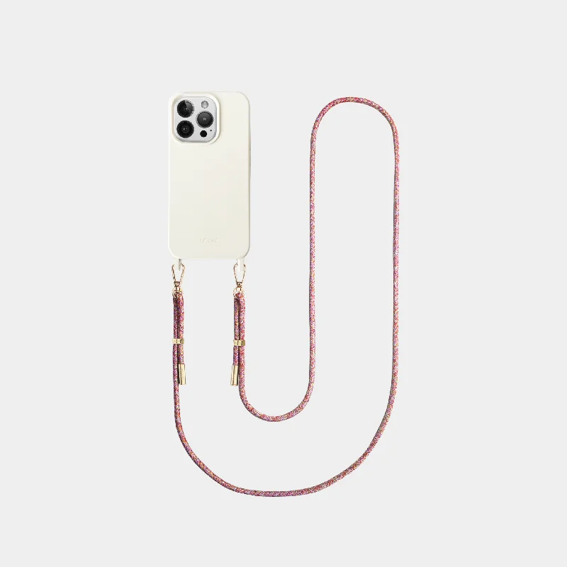 Off-White Phone Case + Pink Crossbody Strap