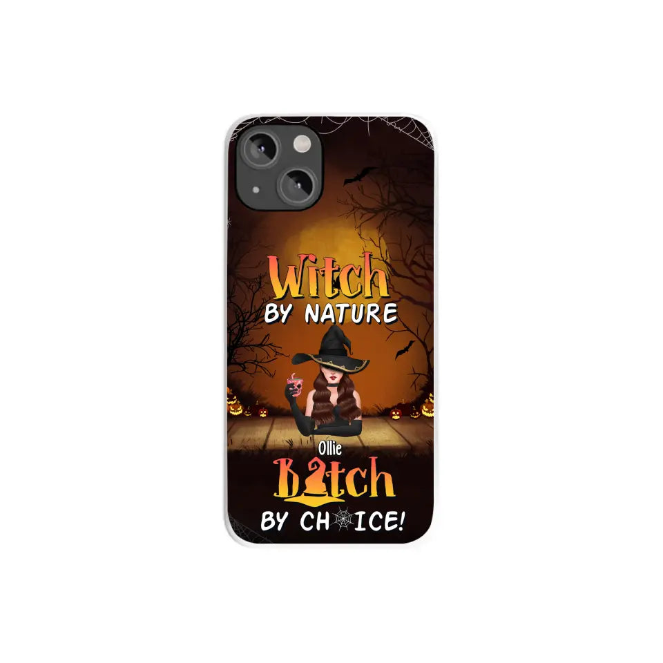 Wicked By Nature Bitch By Choice - Personalized Gifts for Halloween Phone Case For Her For Witches