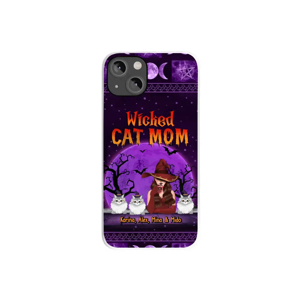 Wicked Cat Mom - Personalized Gifts for Halloween Phone Case for Cat Mom and Cat Lovers